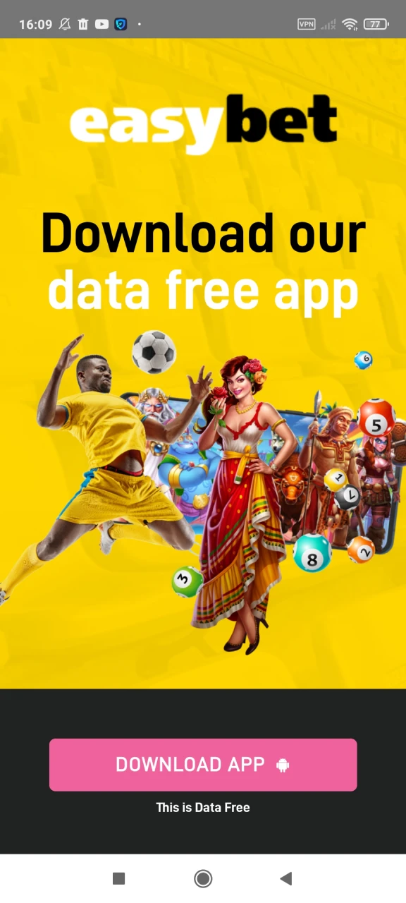 Wait for the EasyBet app to download on Android.