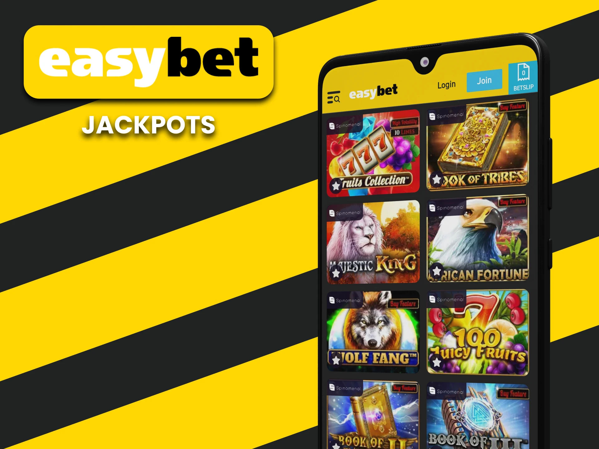 In the EasyBet application you can play for the jackpot.