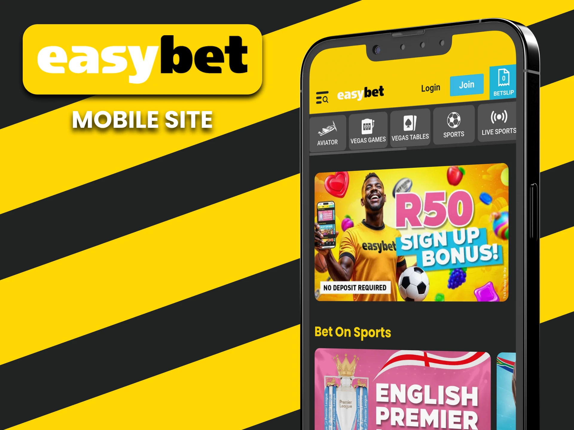 Visit the mobile version of the EasyBet website.