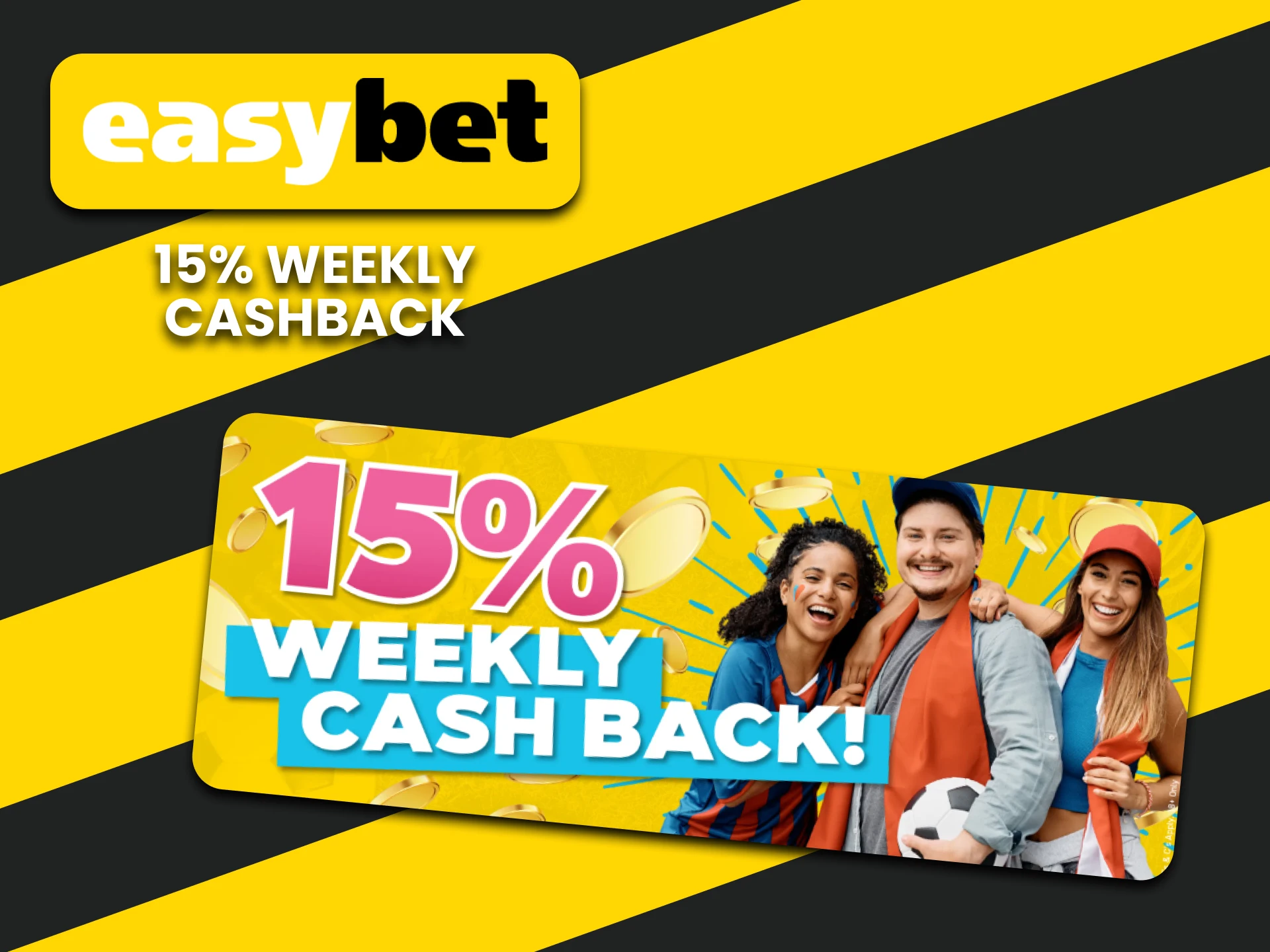 You can get cashback when betting on football from EasyBet.