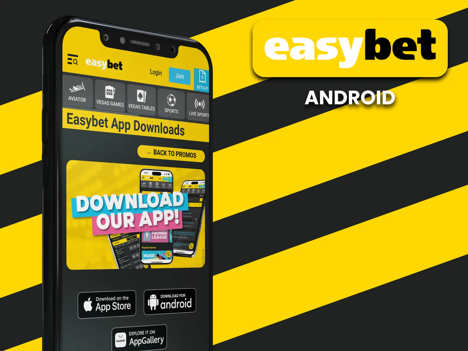 Download the EasyBet app for Android.