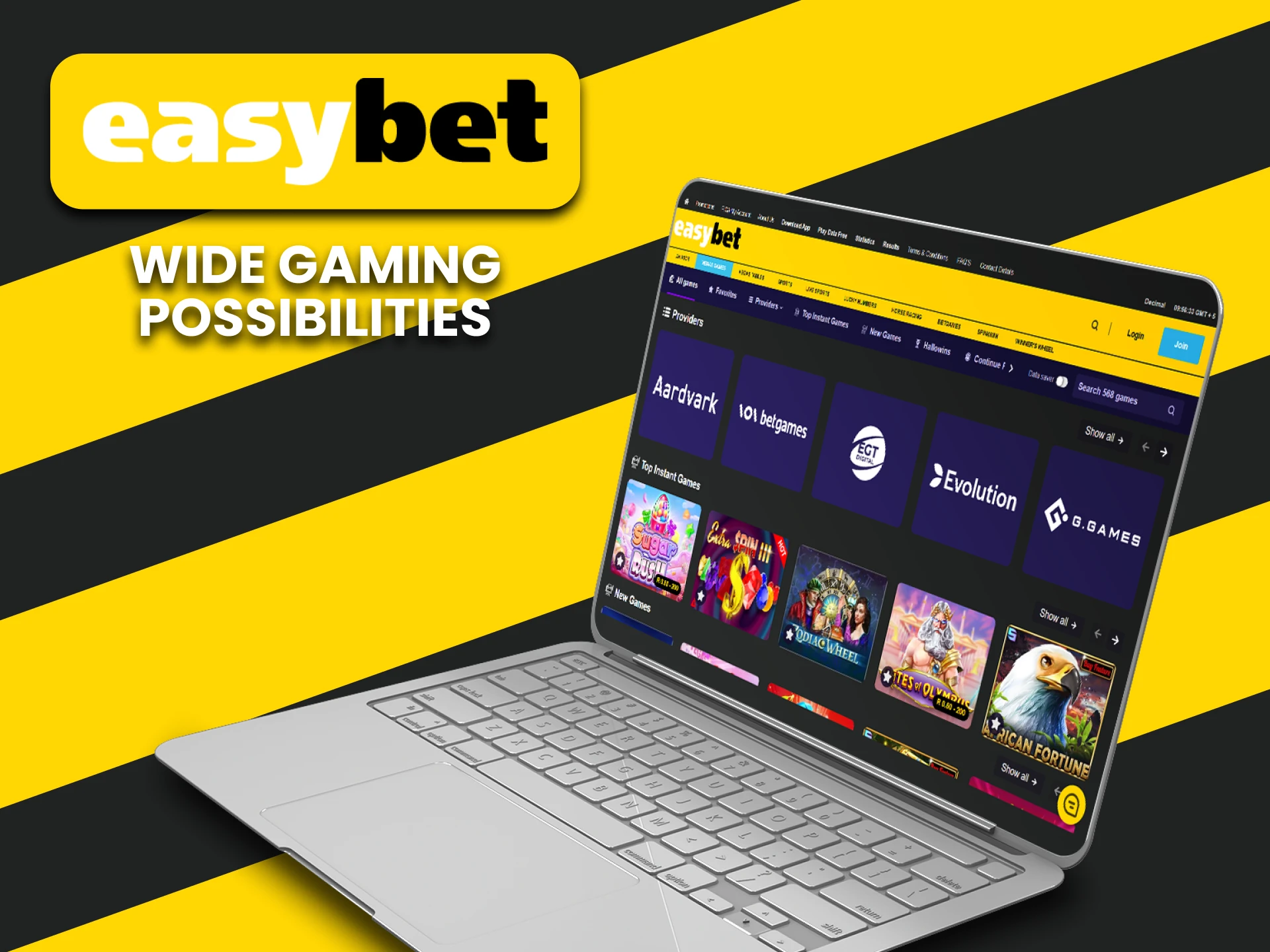 EasyBet has a large selection of games.