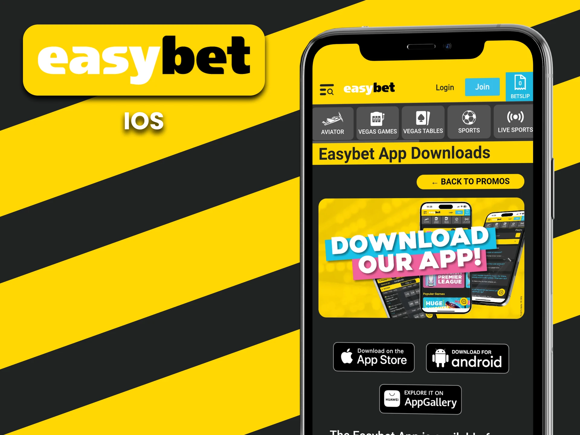 Download the EasyBet app for iOS.