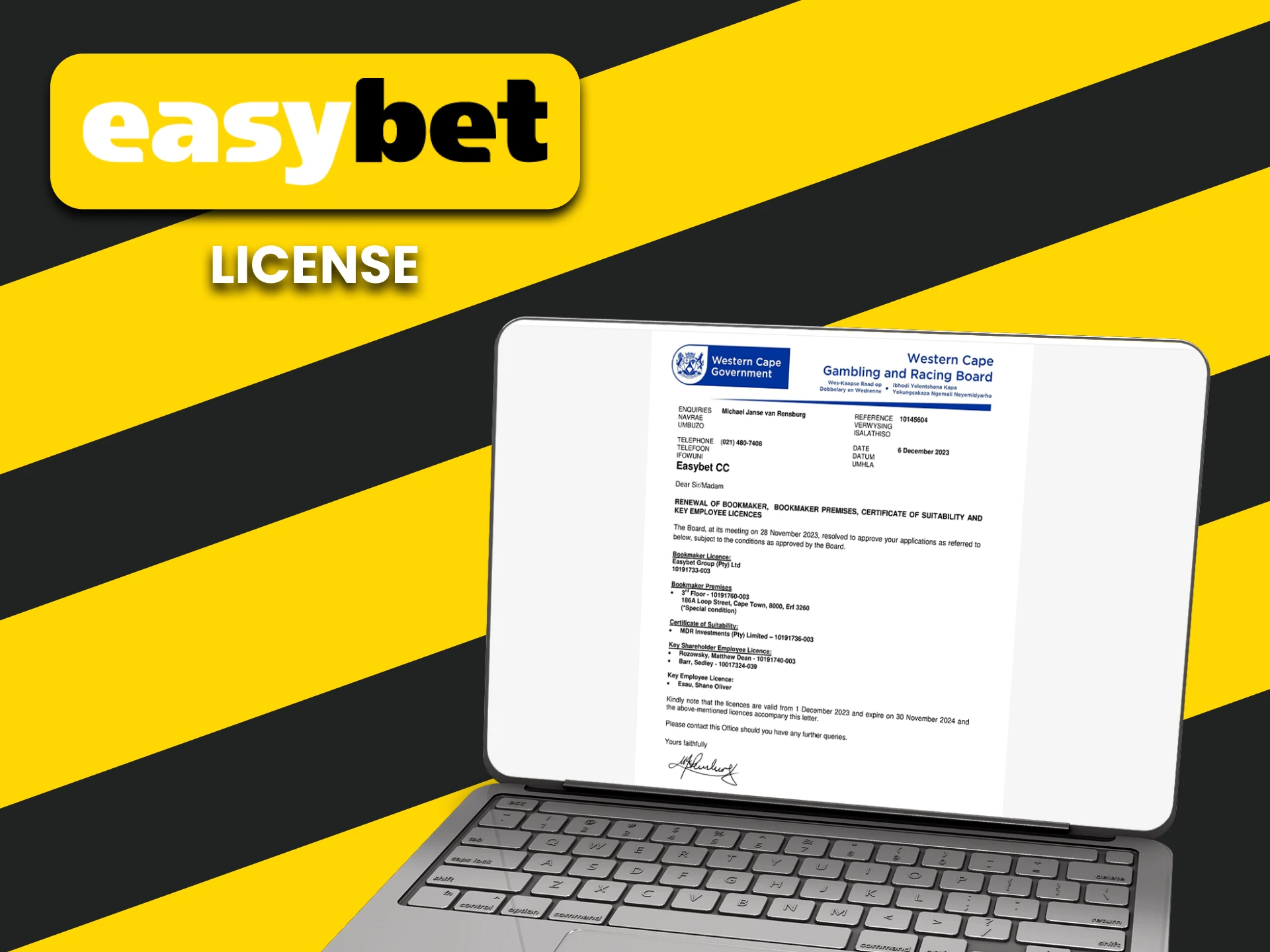 EasyBet has a special license.