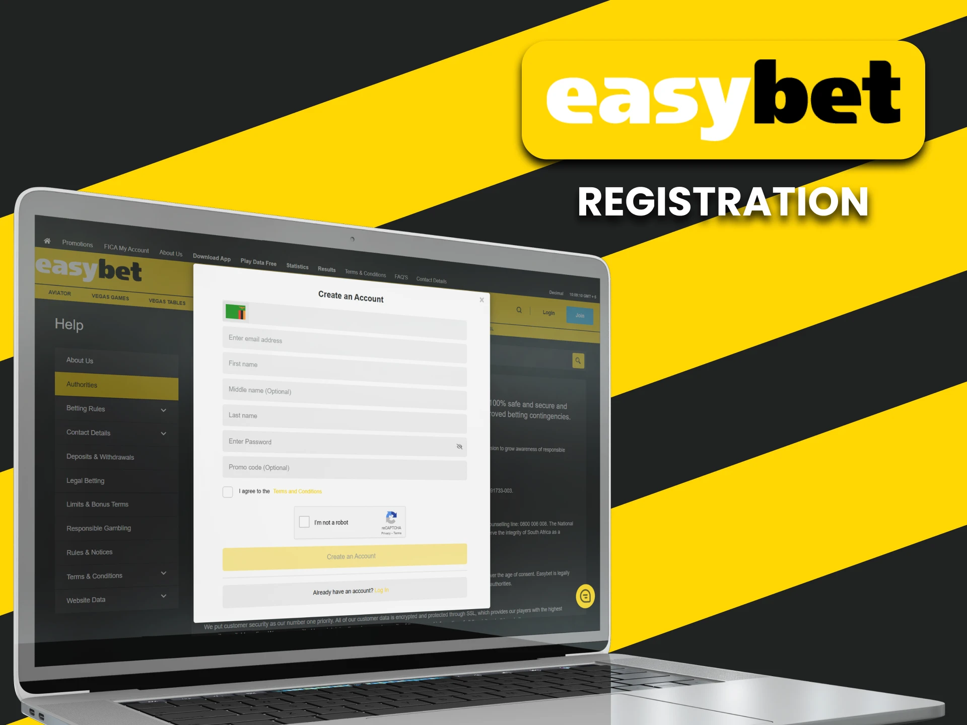 Register at EasyBet.