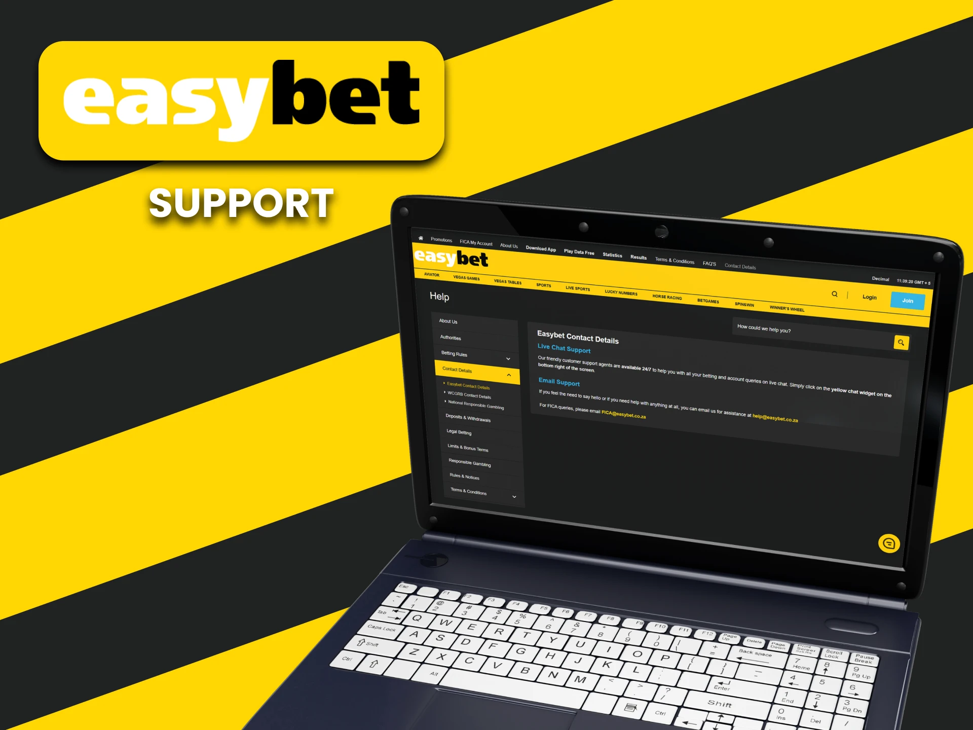 You can always contact EasyBet support.