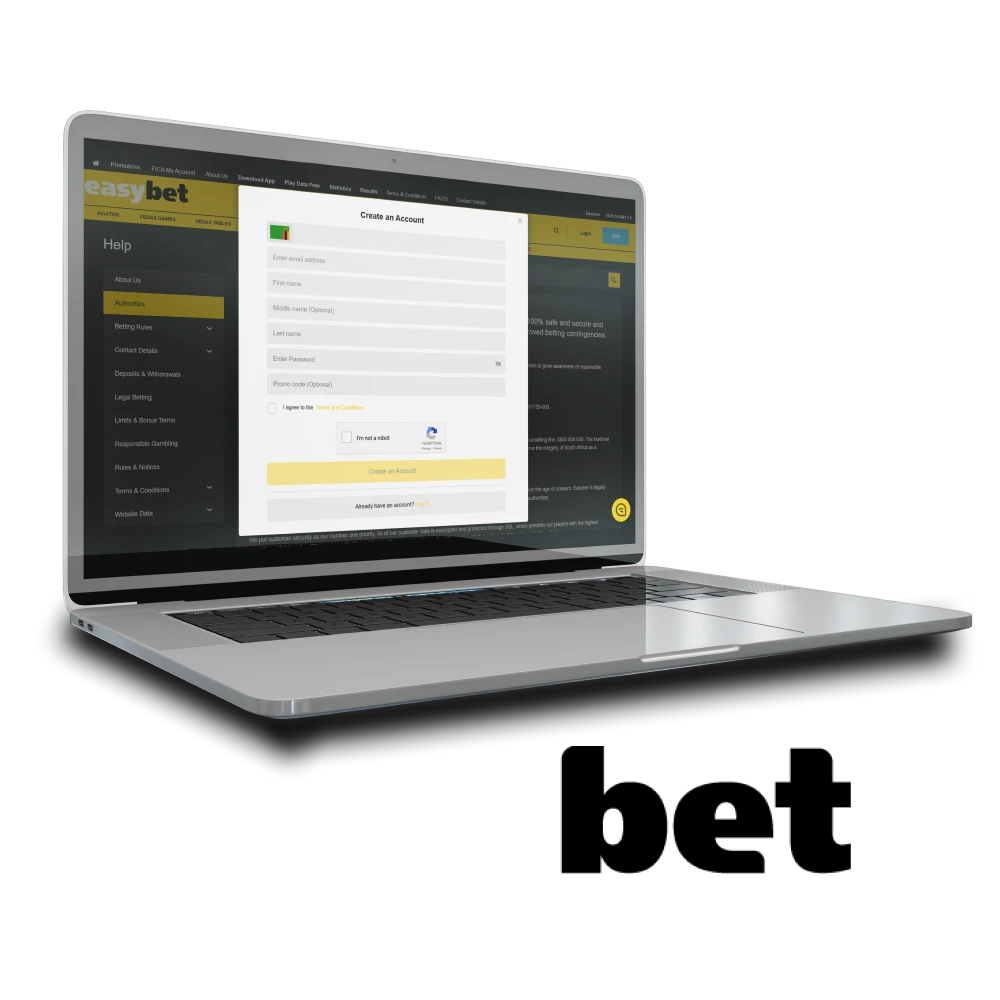 We will tell you about registering on EasyBet.