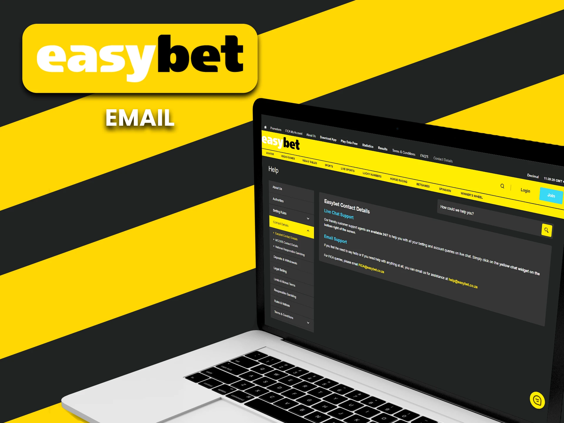 You can contact EasyBet support via email.