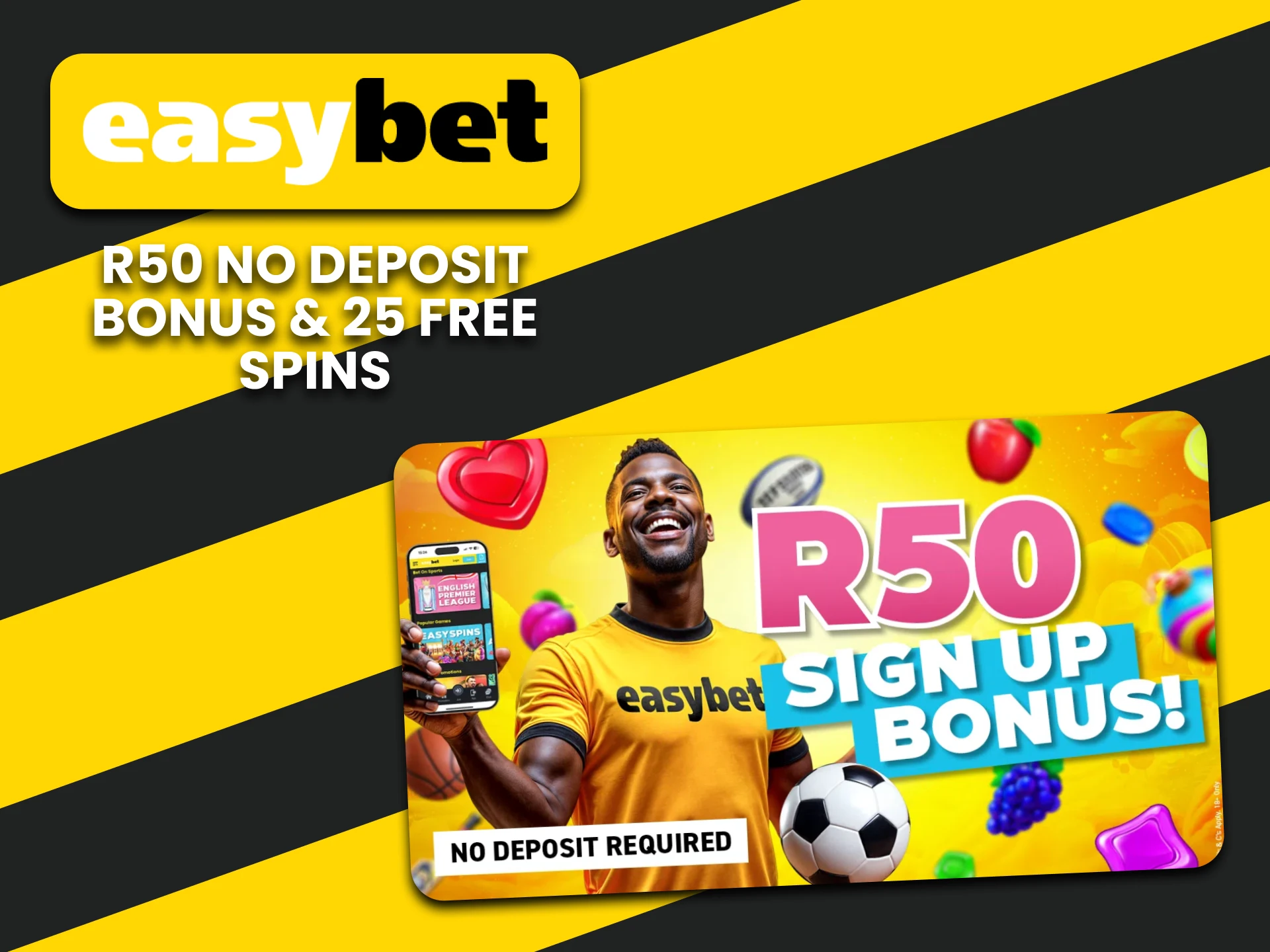 Take your no deposit welcome bonus from EasyBet.