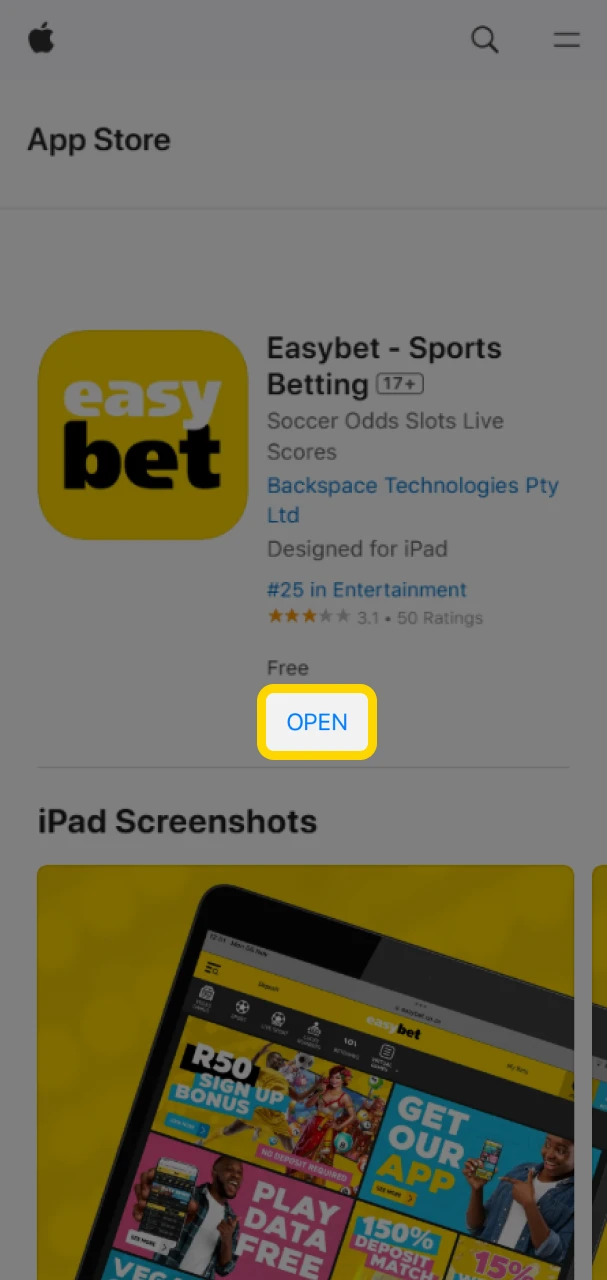Open the installed Easybet app and play.
