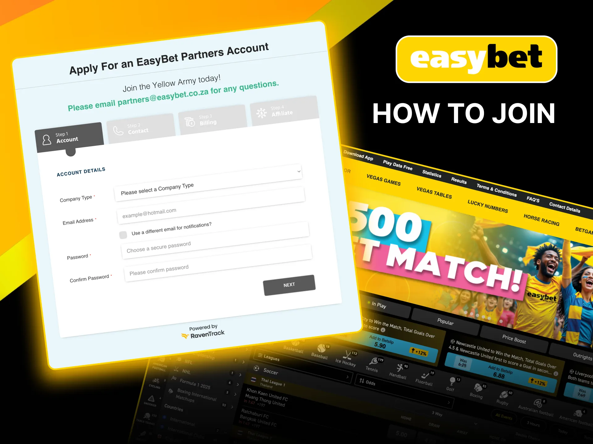 Register for Easybet affiliates online to access tools and links for earning rewards.