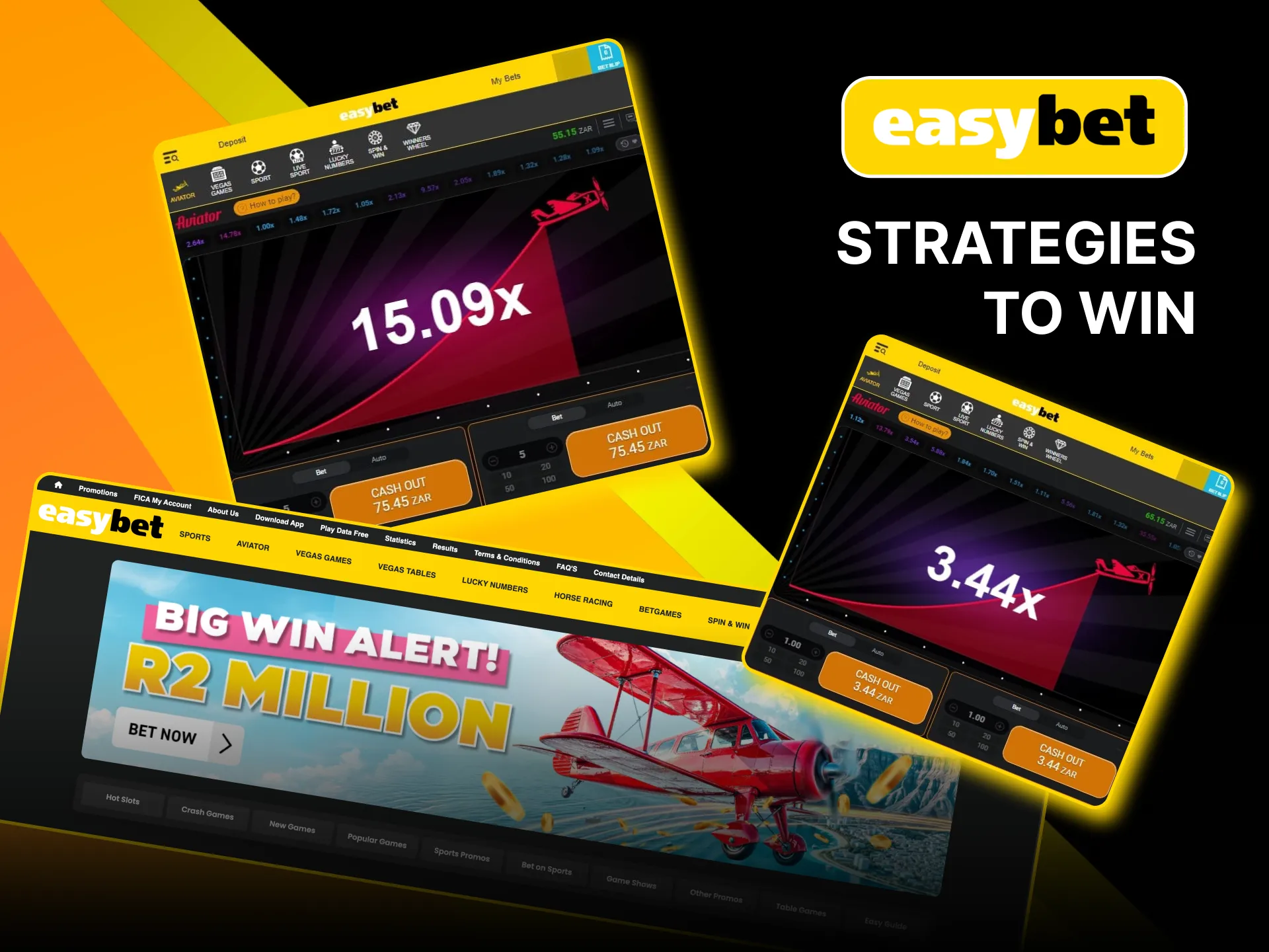 Strategies for Easybet Aviator include wise bets, target multipliers.