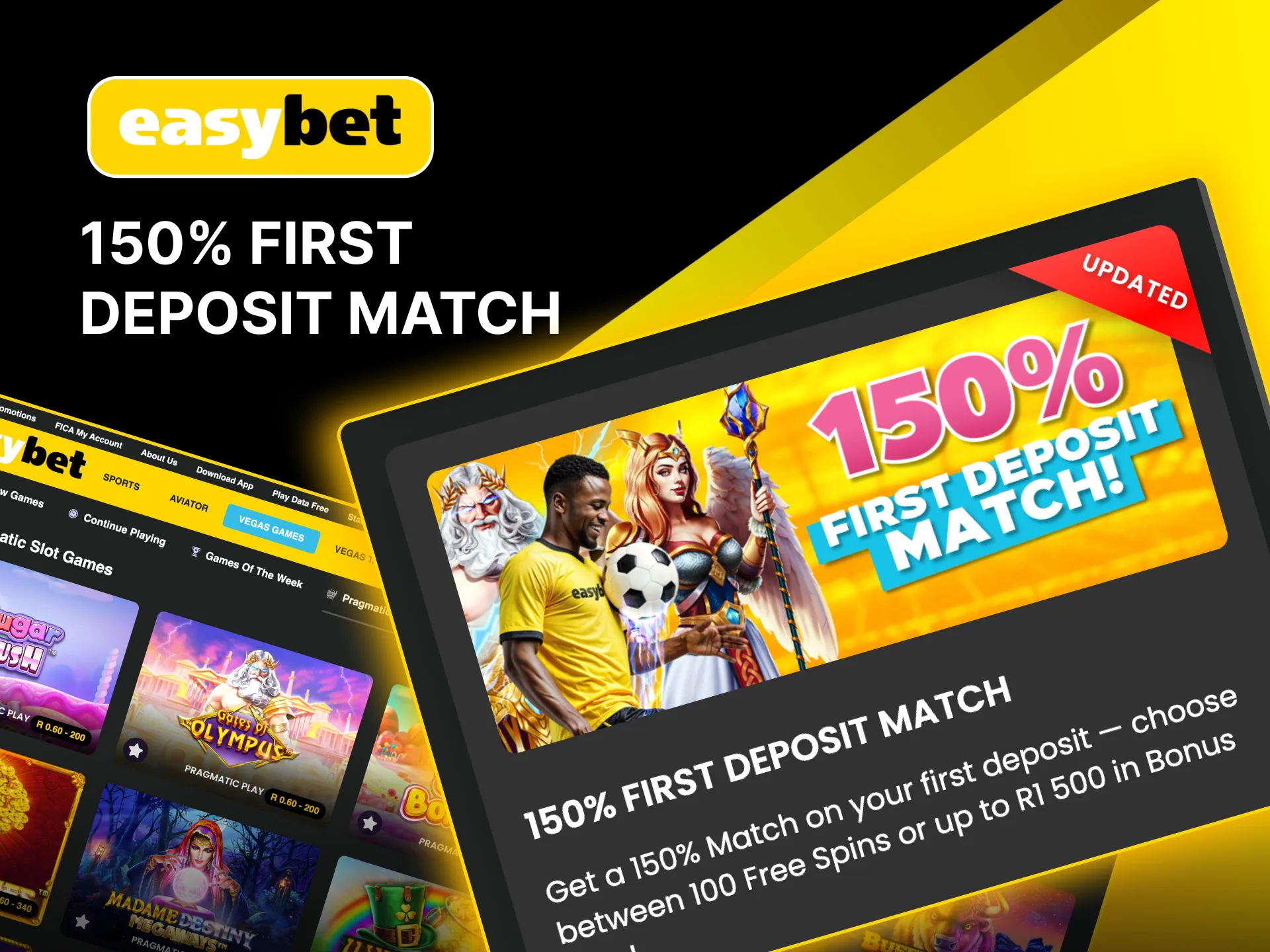Claim Easybet's 150% bonus on your first deposit for sports, Lucky Numbers, or slots.