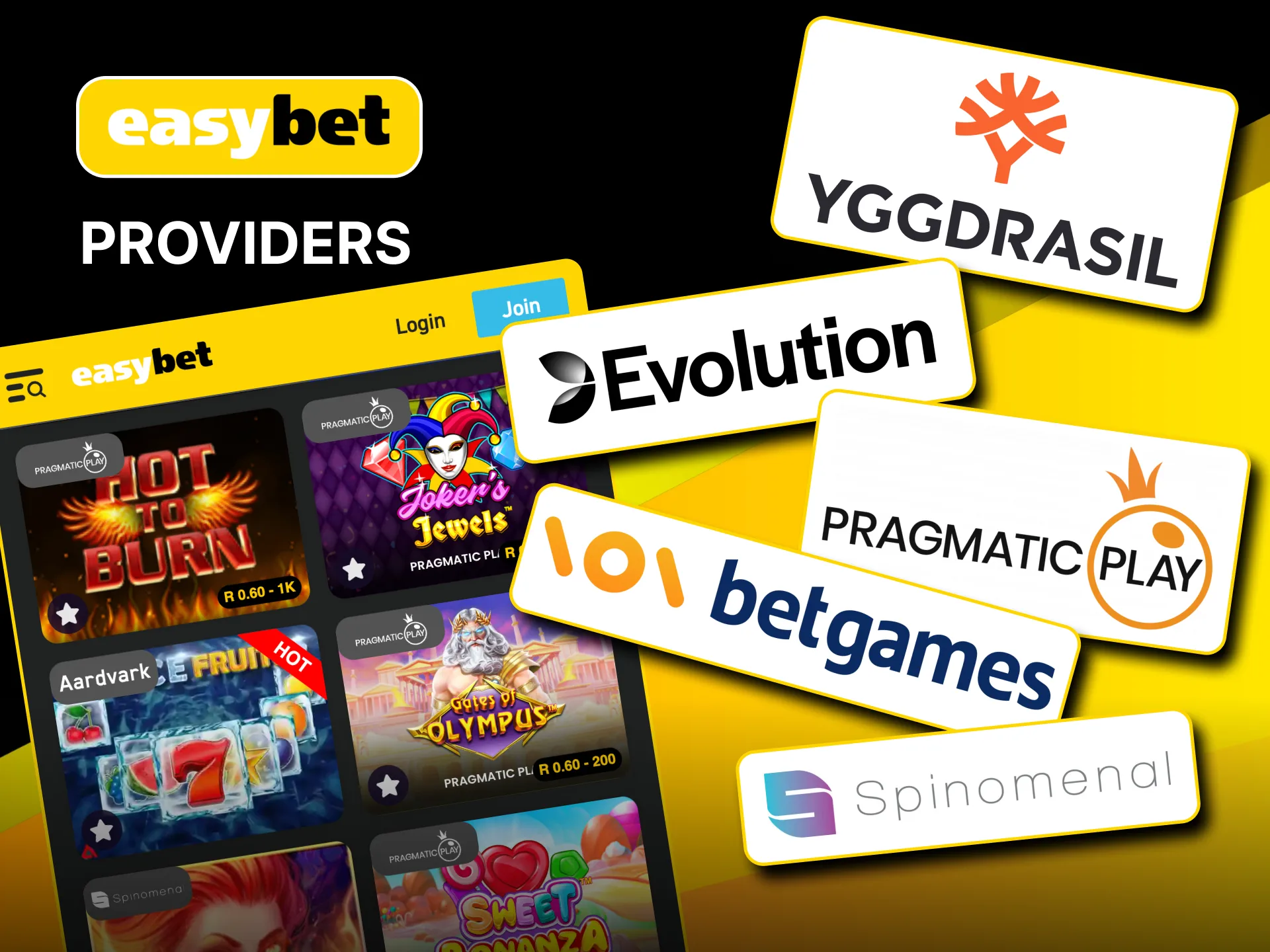 Easybet partners with providers like Evolution Gaming, Pragmatic Play for top games.