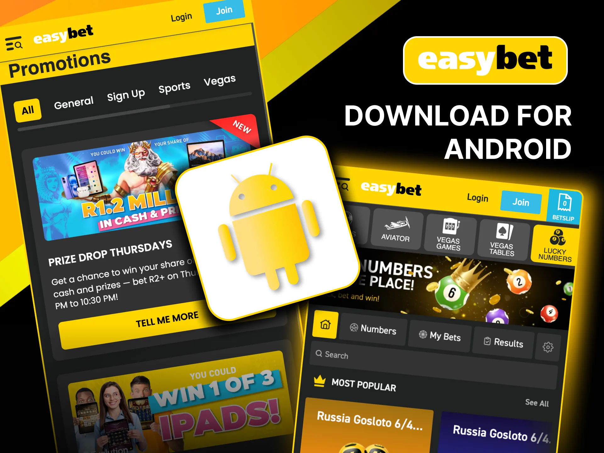 Install the Easybet Data Free App on Android by downloading and enabling unknown sources.