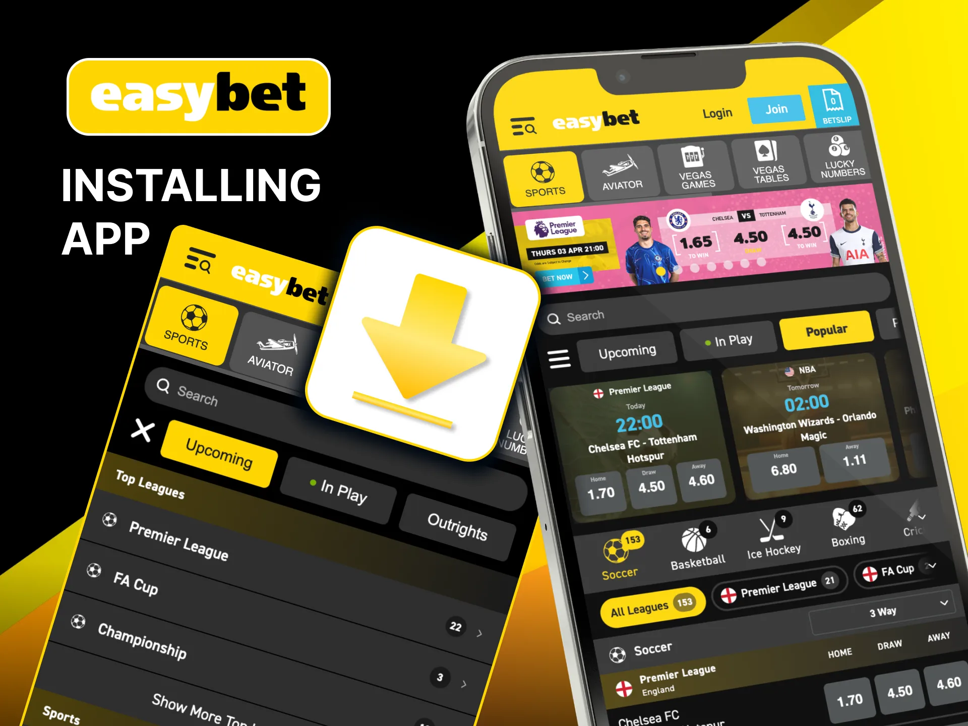 Download and install Easybet for Android and iOS to start betting on your mobile device.