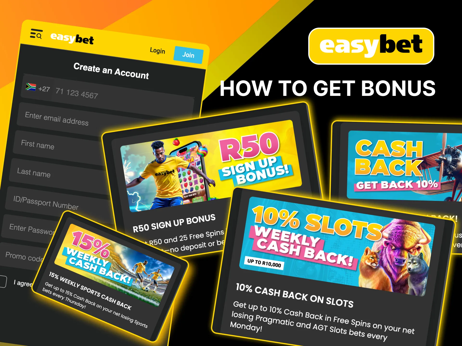 Earn Easybet's No Deposit Bonus by signing up and fulfilling simple betting conditions.