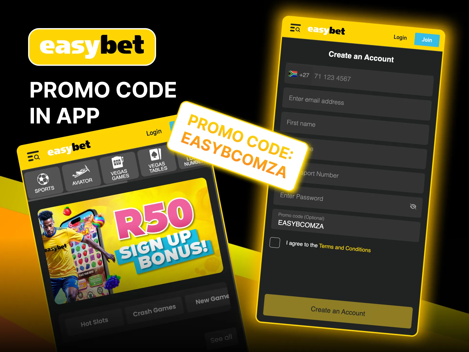 Install the Easybet app, register, and enter promo code to unlock your bonuses.