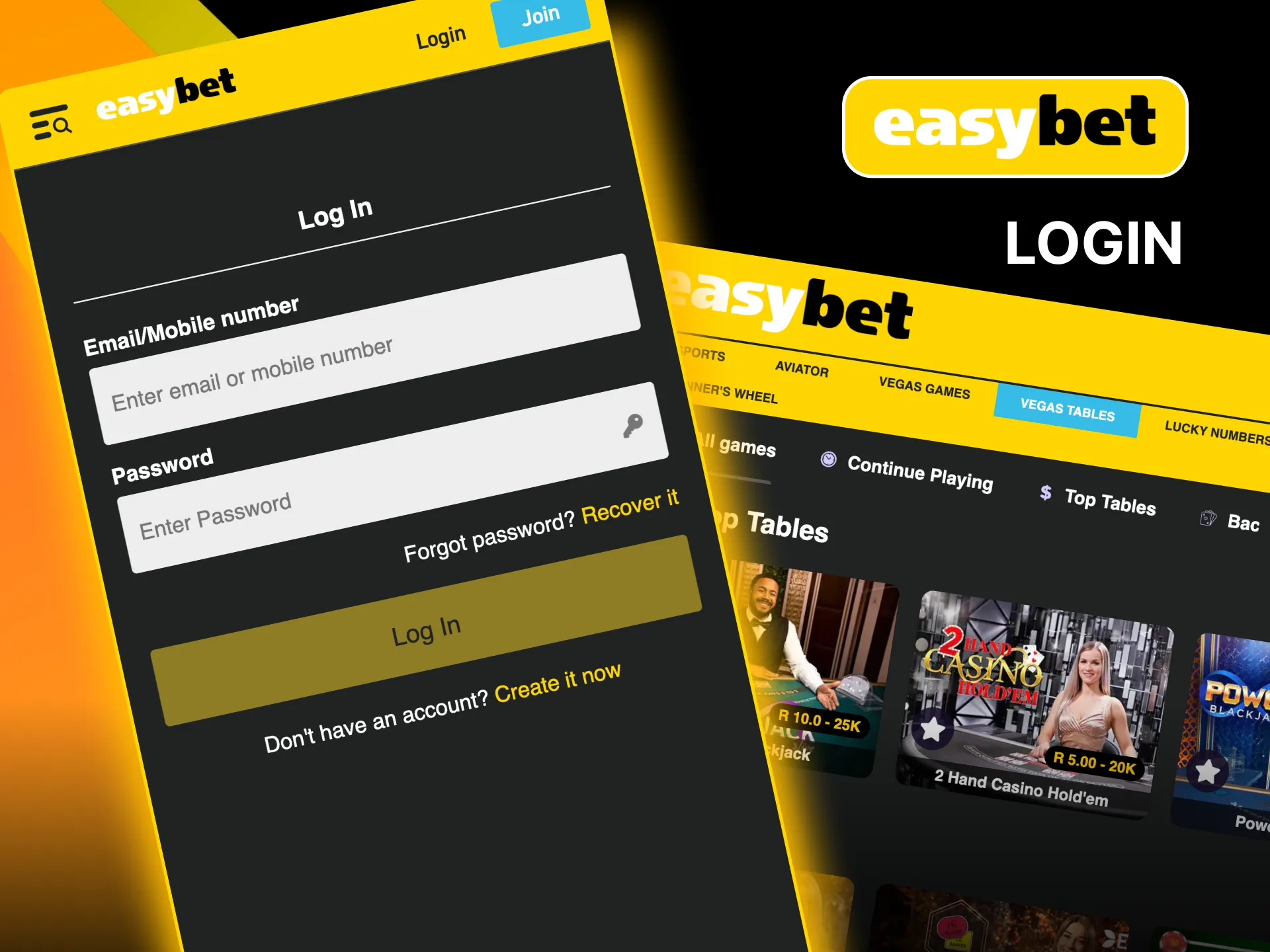 Easybet Login: quick steps to sign in using email, mobile number, and password.