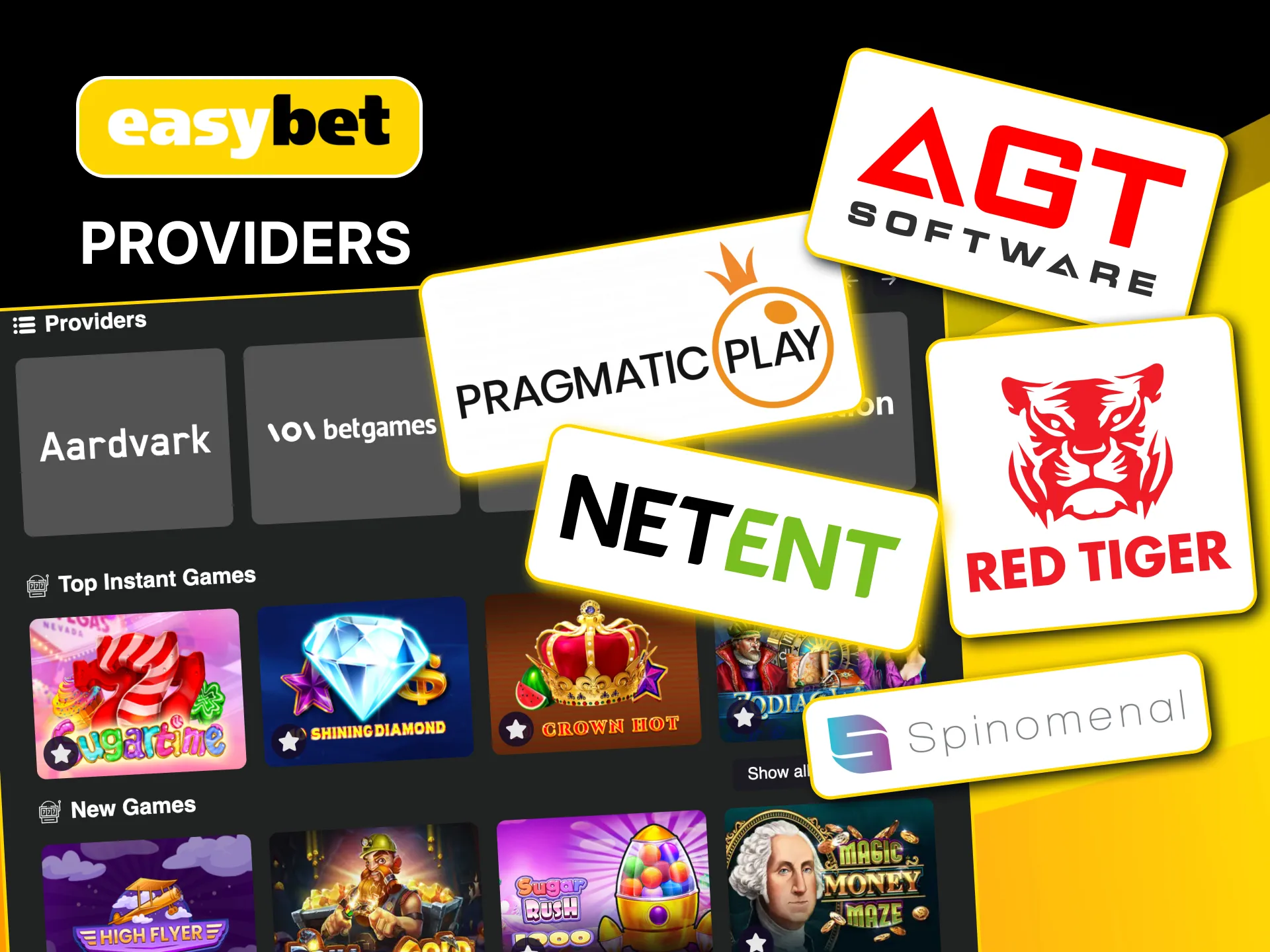 Play Easybet slots from leading providers like NetEnt, EGT, and Spinomenal.