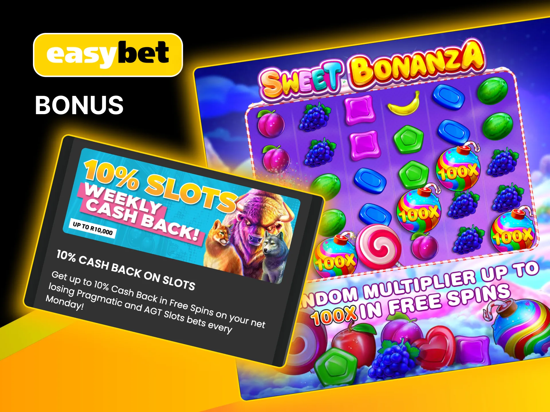 Earn Cash Back on Easybet Sweet Bonanza with Free Spins for Pragmatic Play slots.