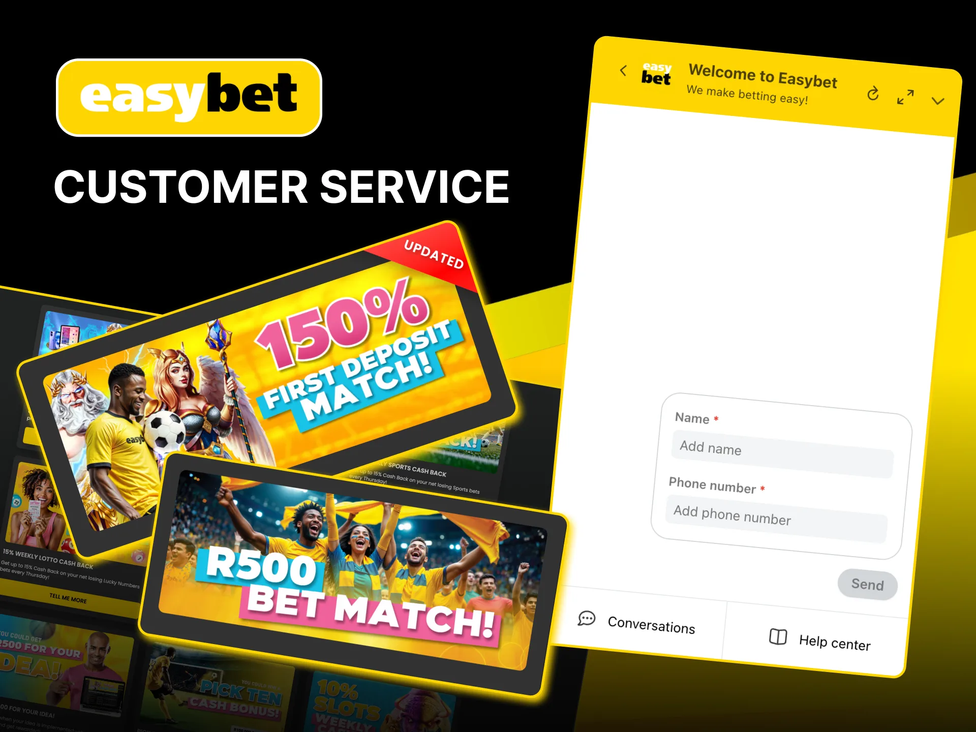 Contact Easybet customer service through chat, email, or social media for help.